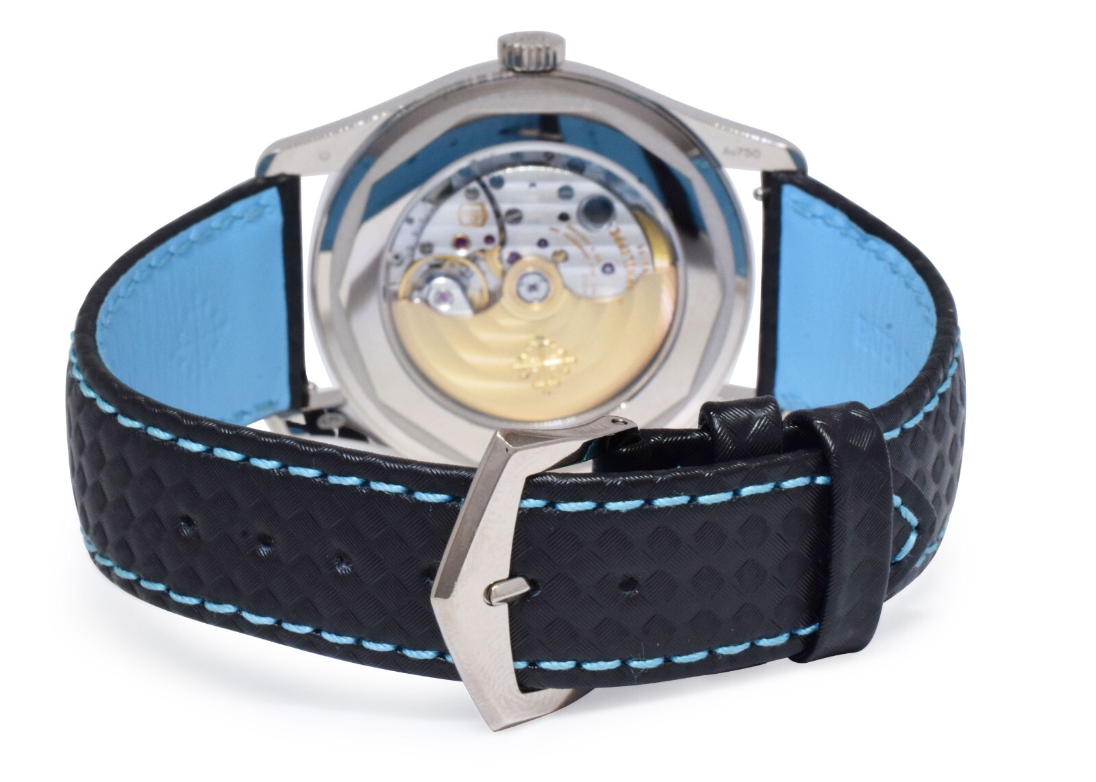 NOS Patek Philippe Calatrava 6007 18k White Gold Blue Accents Watch B/P 6007G