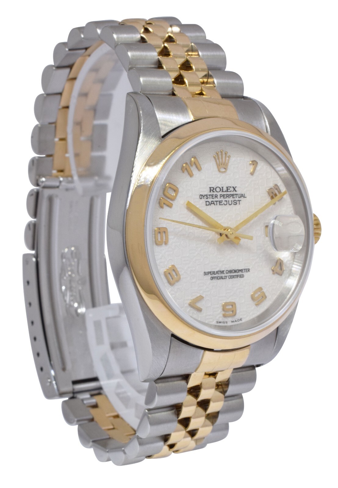 Rolex Datejust 18k Yellow Gold/Steel Silver Jubilee Dial Mens 36mm Watch U 16203 Rolex Datejust 18k Yellow Gold/Steel Silver Jubilee Dial Mens 36mm Watch U 16203