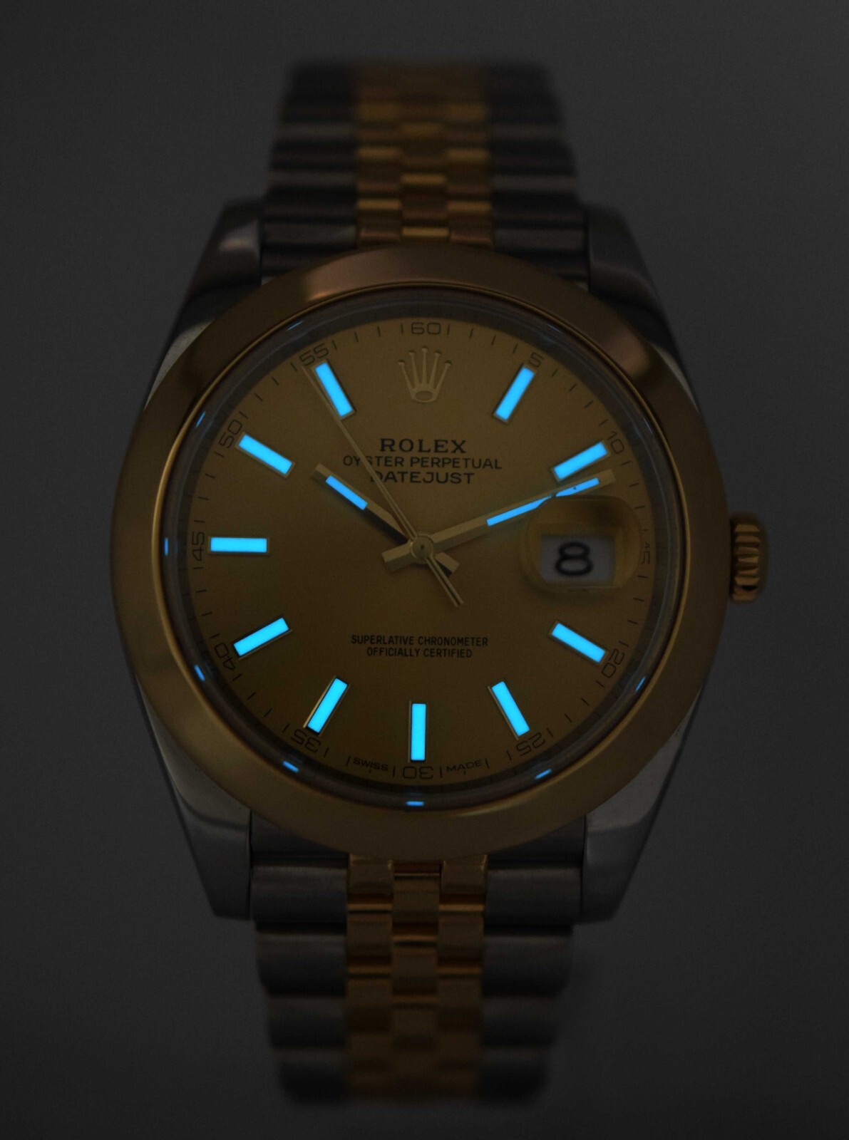 Rolex Datejust 41 18k Yellow Gold/Steel Champagne Dial Mens Watch 126303