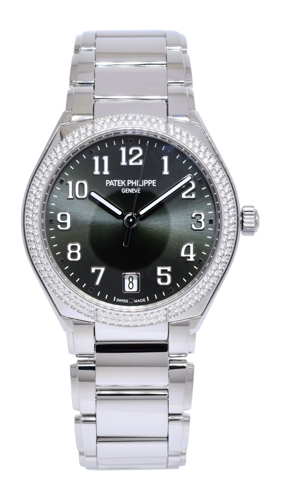 Patek Philippe Twenty~4 Steel & Diamond Olive Green Ladies Watch 7300/1200A-011
