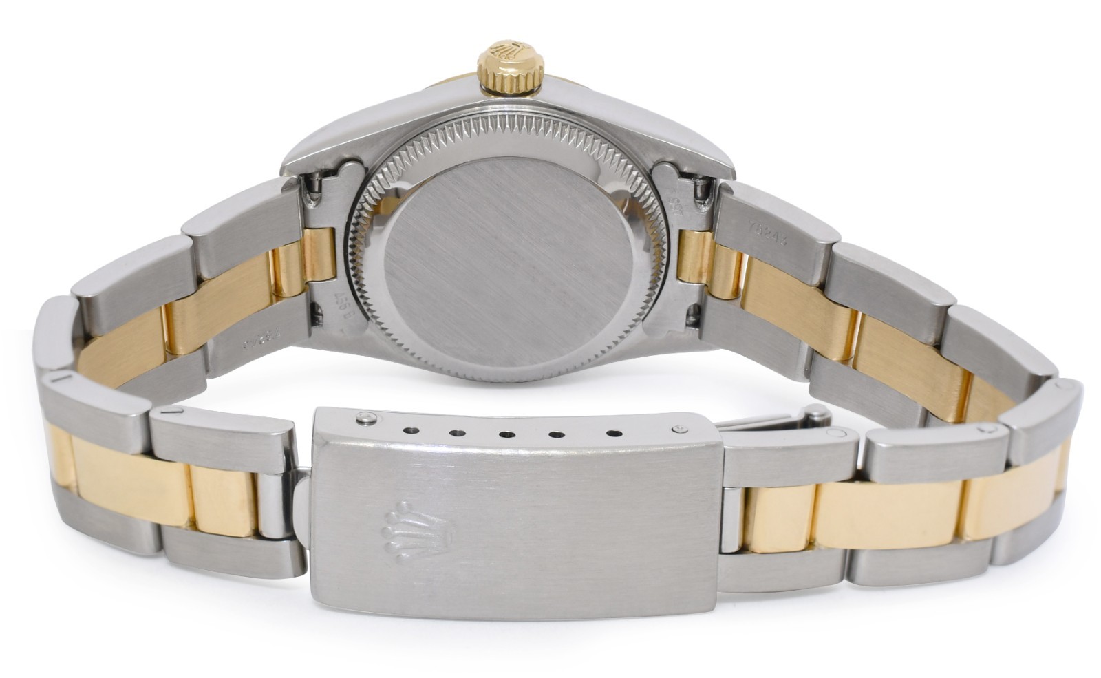 Rolex Oyster Perpetual 18k Yellow Gold/Steel Silver Dial 24mm Watch K 76183