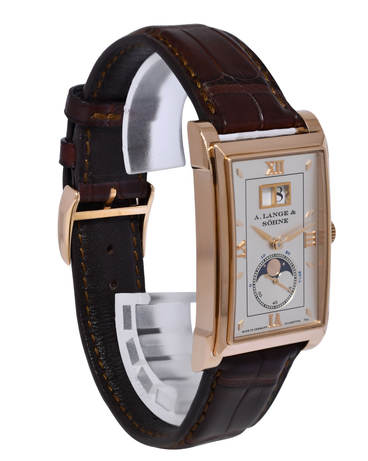 A. Lange & Sohne Cabaret 18k Rose Gold Moonphase Mens Manual Watch 118.032