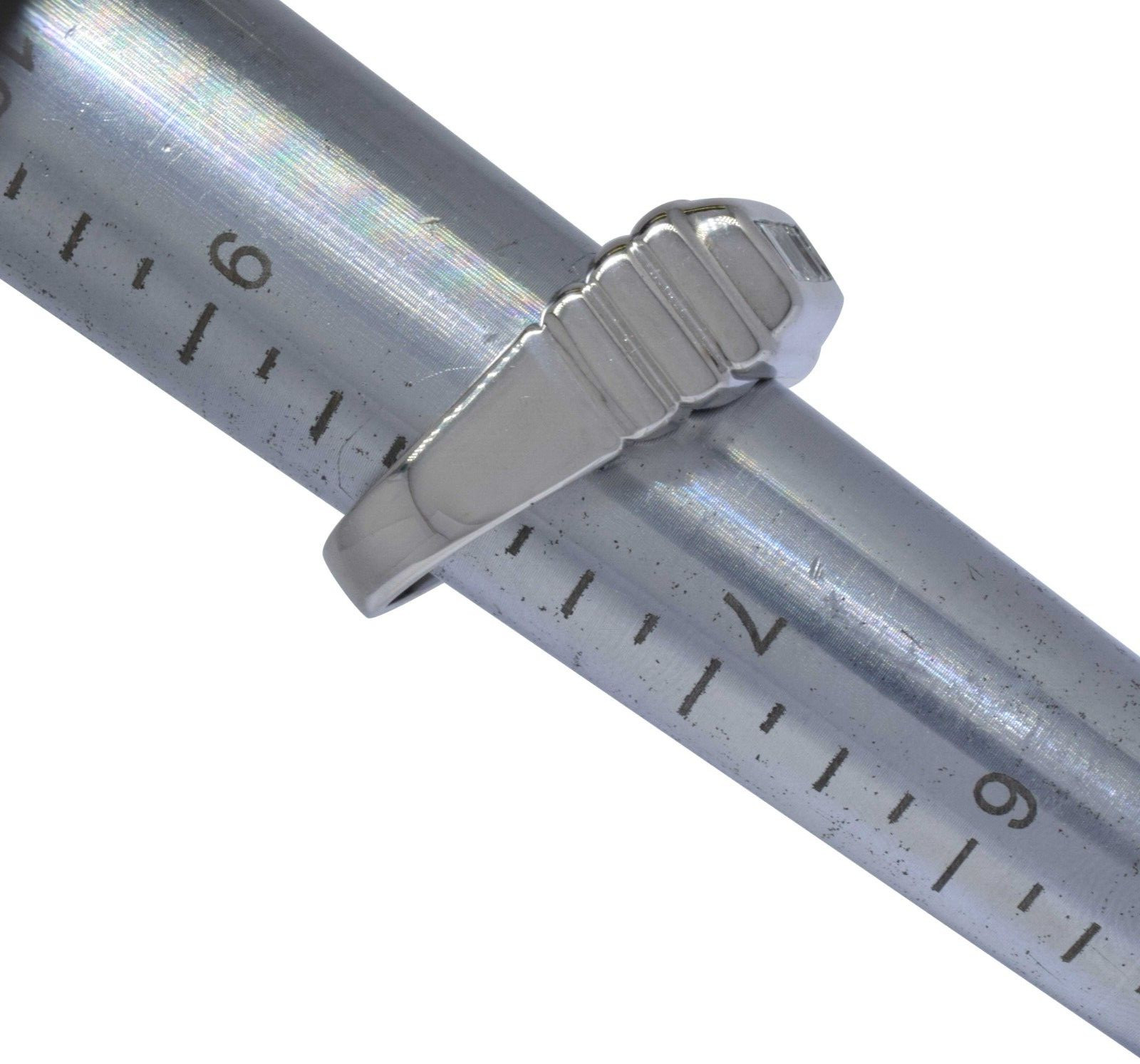Mens Contemporary 1.00 CT Diamond Ring 14k White Gold 8