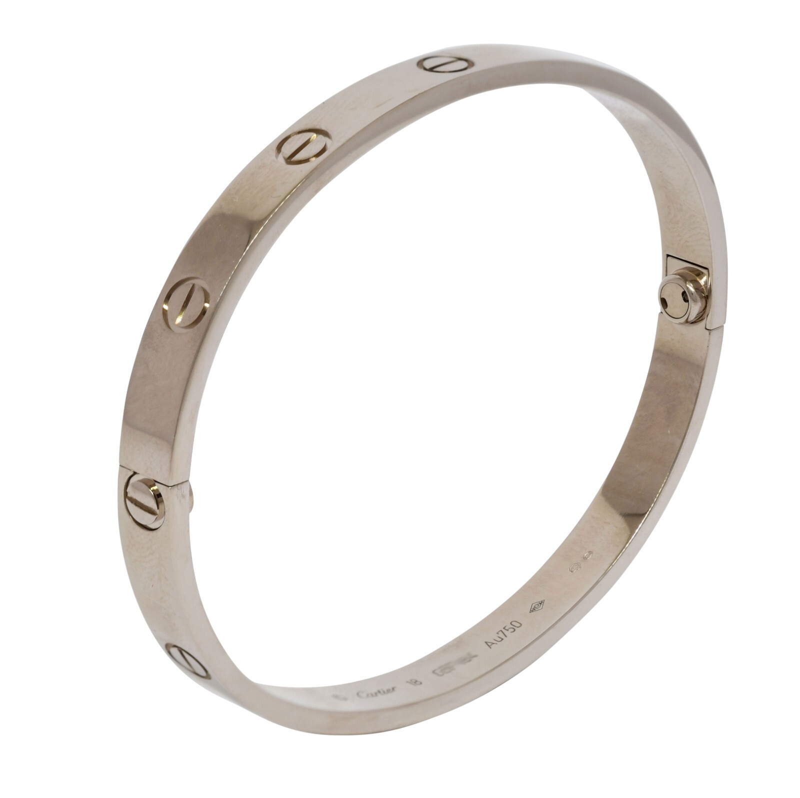 Cartier Love Bracelet Classic Size 18cm 18k White Gold Box/Papers '19 B6067618