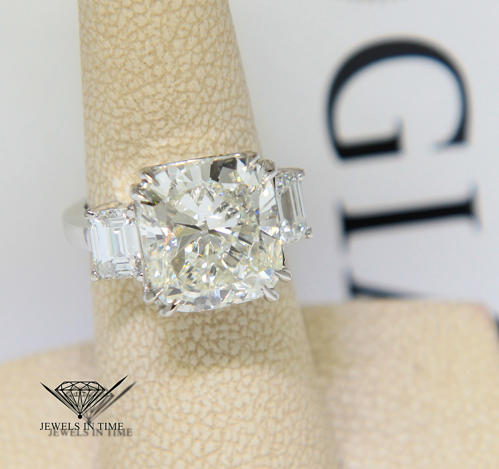 10.02 Carat Cushion shape Diamond Platinum Ring Size 5.25 GIA Certificate
