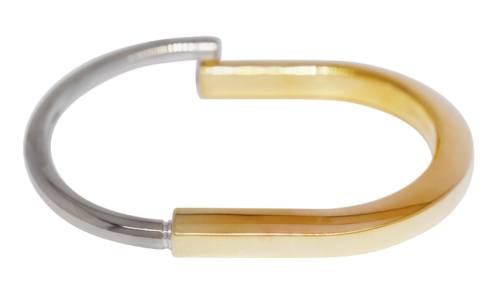 Tiffany & Co. Tiffany Lock Bangle 18k Yellow & White Gold Bracelet Size Small