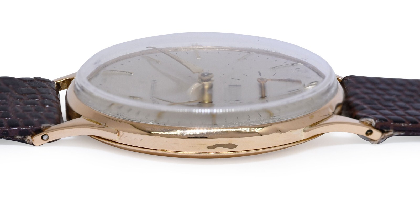 Zenith Vintage 18k Rose Gold Silver Dial Mens 36.5mm Manual Watch