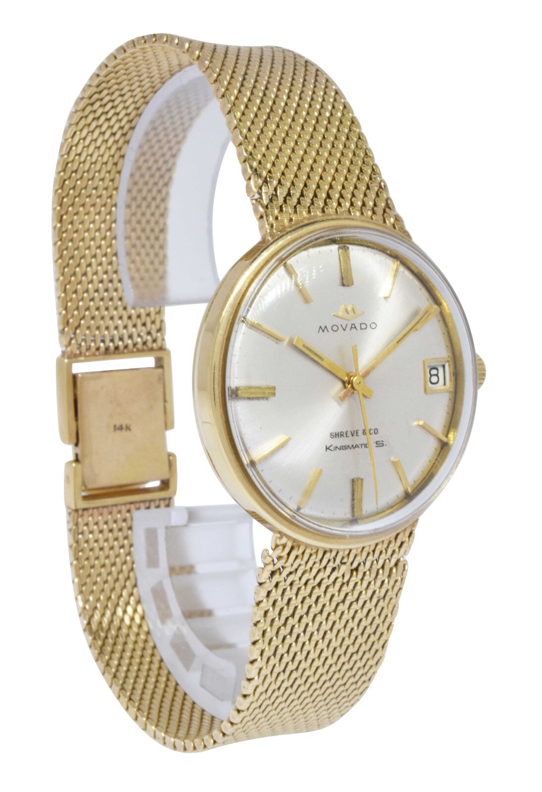 Movado Mens Vintage Kingmatic Sub-Sea 14k Yellow Gold Automatic Bracelet Watch