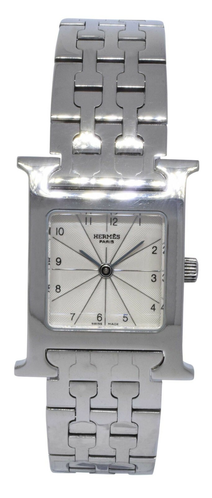 Hermes H Stainless Steel Silver Dial Ladies 21mm Quartz Watch HH1.210