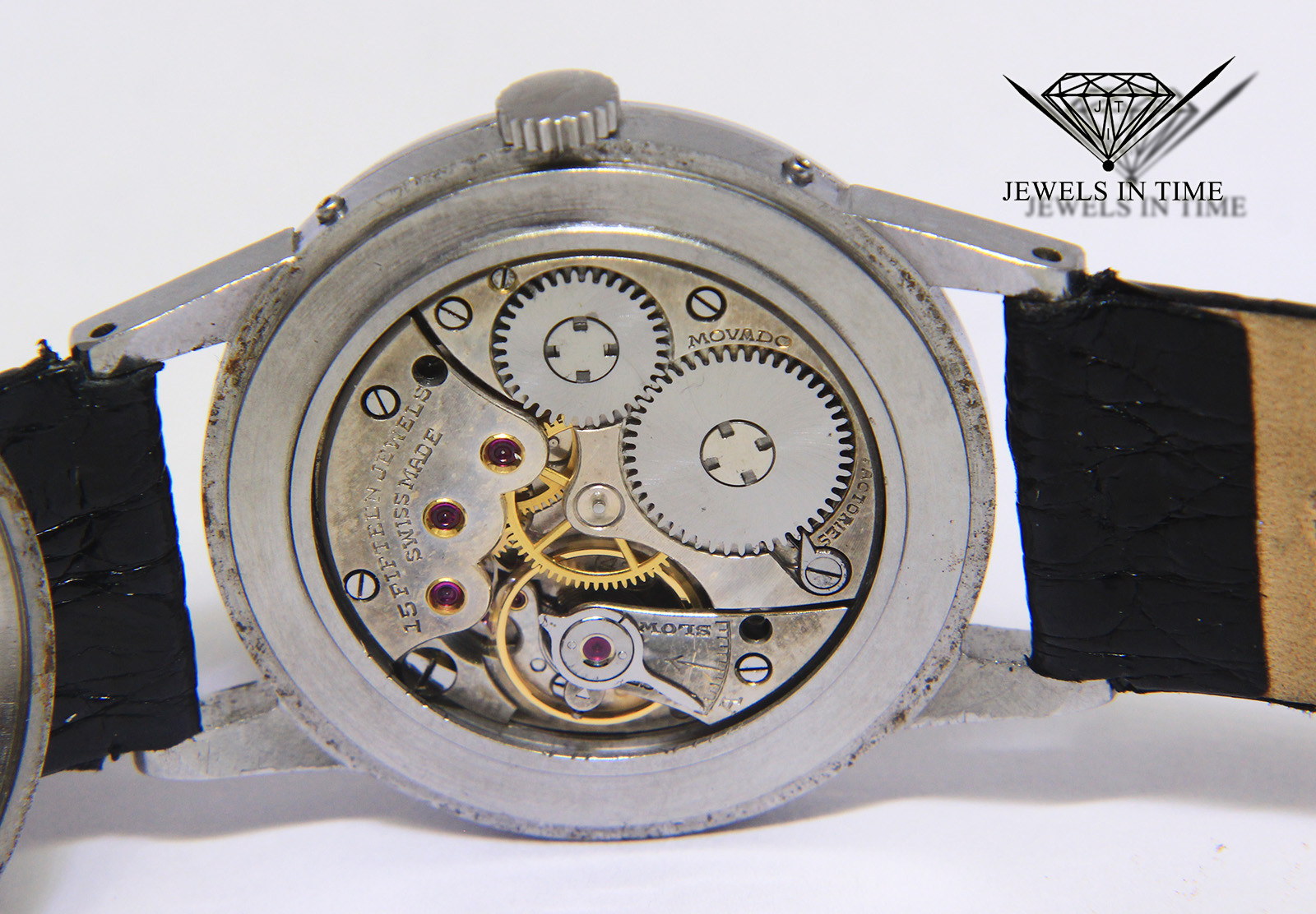 Movado Triple Calendar Day Date Month Steel 32mm Rare Vintage Manual Watch