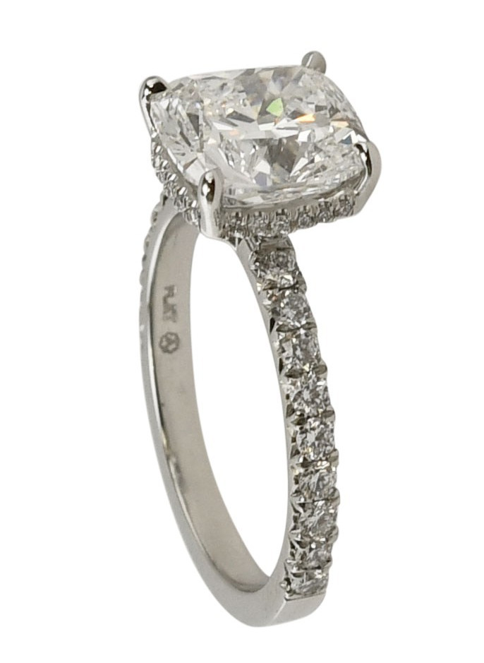 GIA 4.05 Carat Cushion Modified Brilliant Diamond Platinum Engagement Ring s. 8
