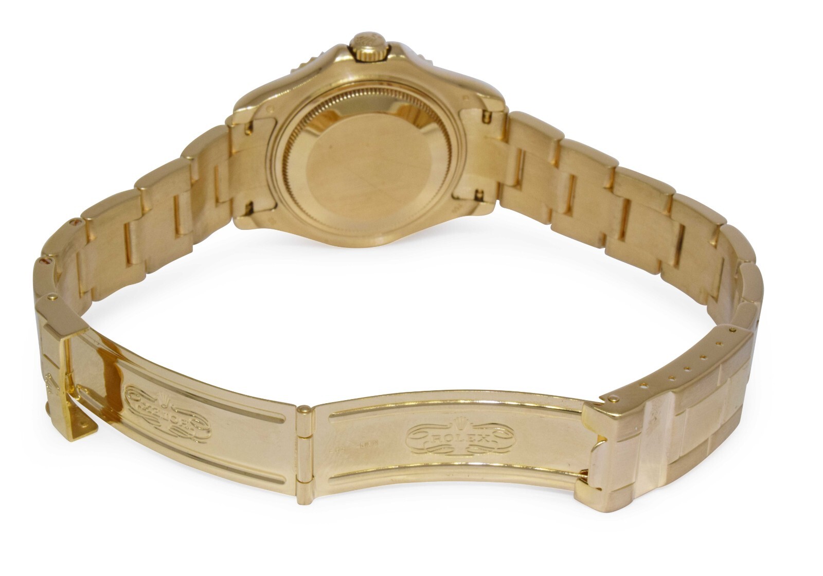 Rolex Yacht-Master 18k Yellow Gold Tahitian MOP Dial 35mm Watch B/P Z 168628