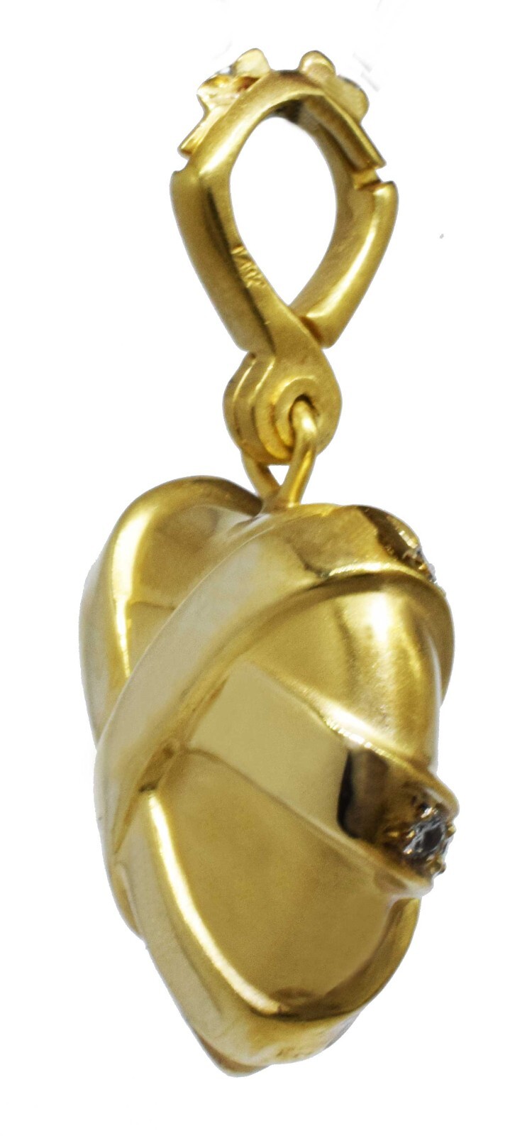 Raafiy 1.00 Ct Diamond & 14k Yellow Gold Puffed Ribbon Heart Pendant