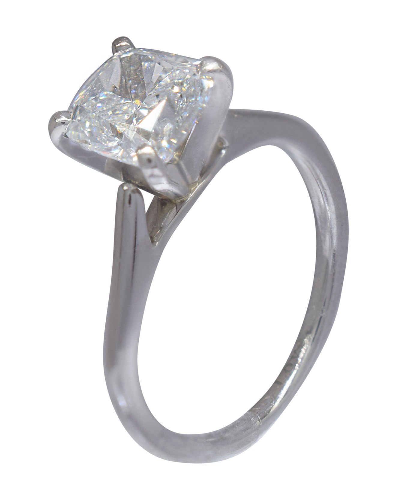 2.07 ct Cushion Cut Diamond Platinum Engagement Ring Size 5.5 + GIA 2.07 ct Cushion Cut Diamond Platinum Engagement Ring Size 5.5 + GIA
