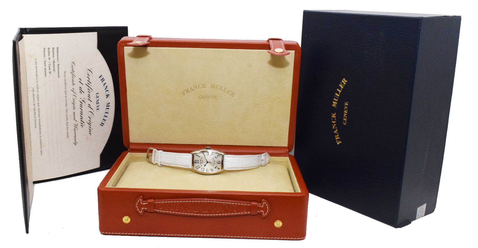 Franck Muller Curvex Retrograde 18K White Gold 32mm Manual Watch B/P 5850 RET