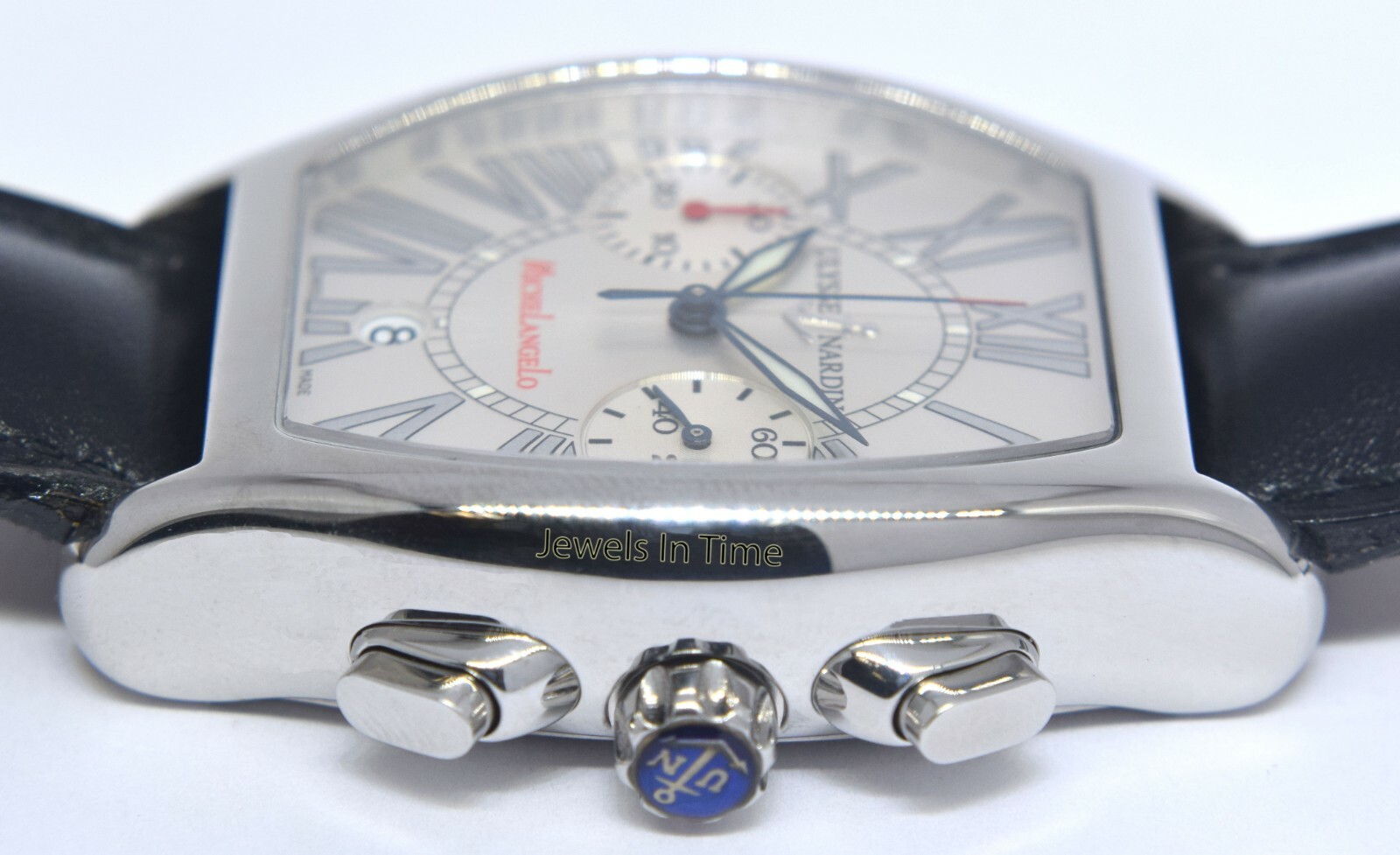 Ulysse Nardin Michelangelo Chronograph Stainless Steel Silver Mens Watch 563-62