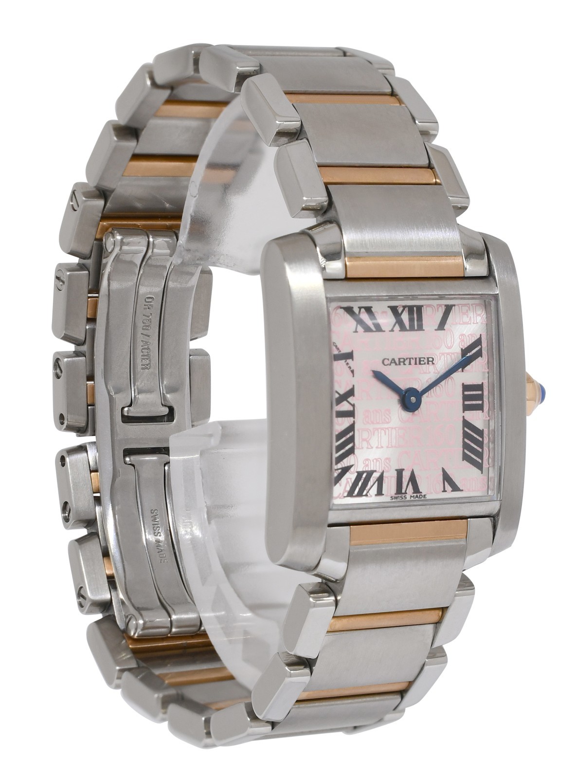 Cartier Tank Francaise Small Rose Gold/Steel 160th Anniversary Ladies Watch 2384
