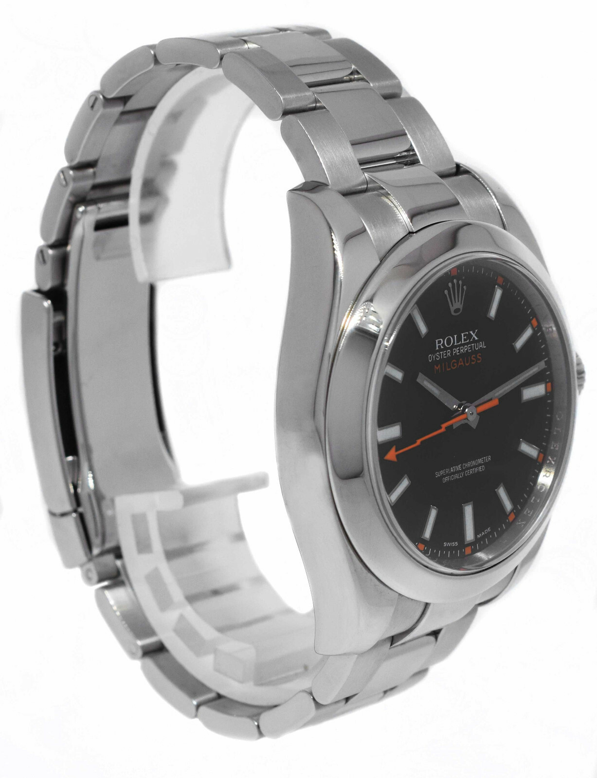 Rolex Milgauss Stainless Steel Black Dial Oyster Bracelet Watch M B/P 116400