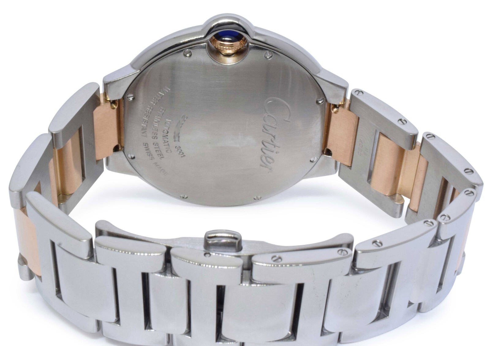 Cartier Ballon Bleu 42mm 18k RG/Steel Chocolate Dial Mens Automatic Watch 3001