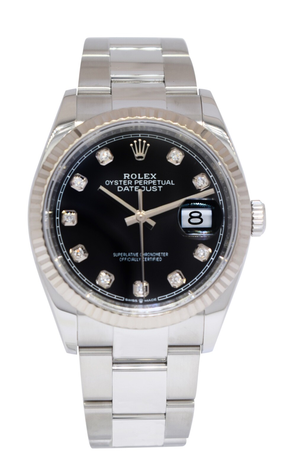 Rolex Datejust 36 Steel 18k Gold Bezel Black Diamond Dial Watch +Card '19 126234 Rolex Datejust 36 Steel 18k Gold Bezel Black Diamond Dial Watch +Card '19 126234
