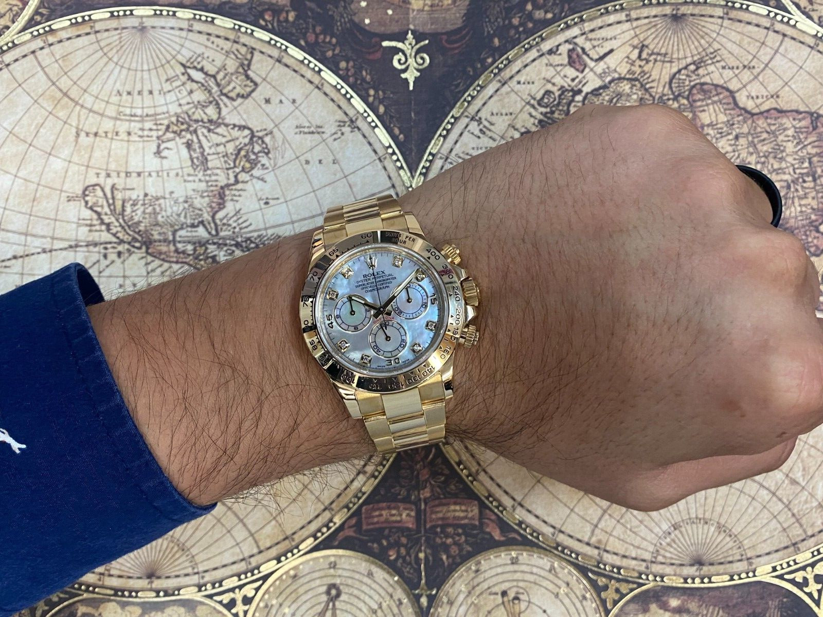 Rolex Daytona Chronograph 18k Yellow Gold MOP Diamond 40mm Watch +12' 116528