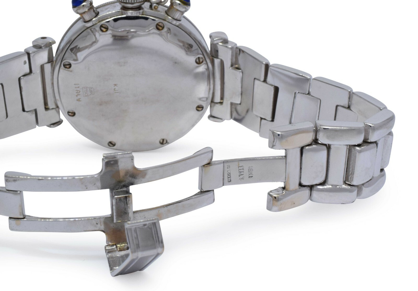 Geneve Chronograph 18k White Gold Italy Mens 38mm Quartz Watch