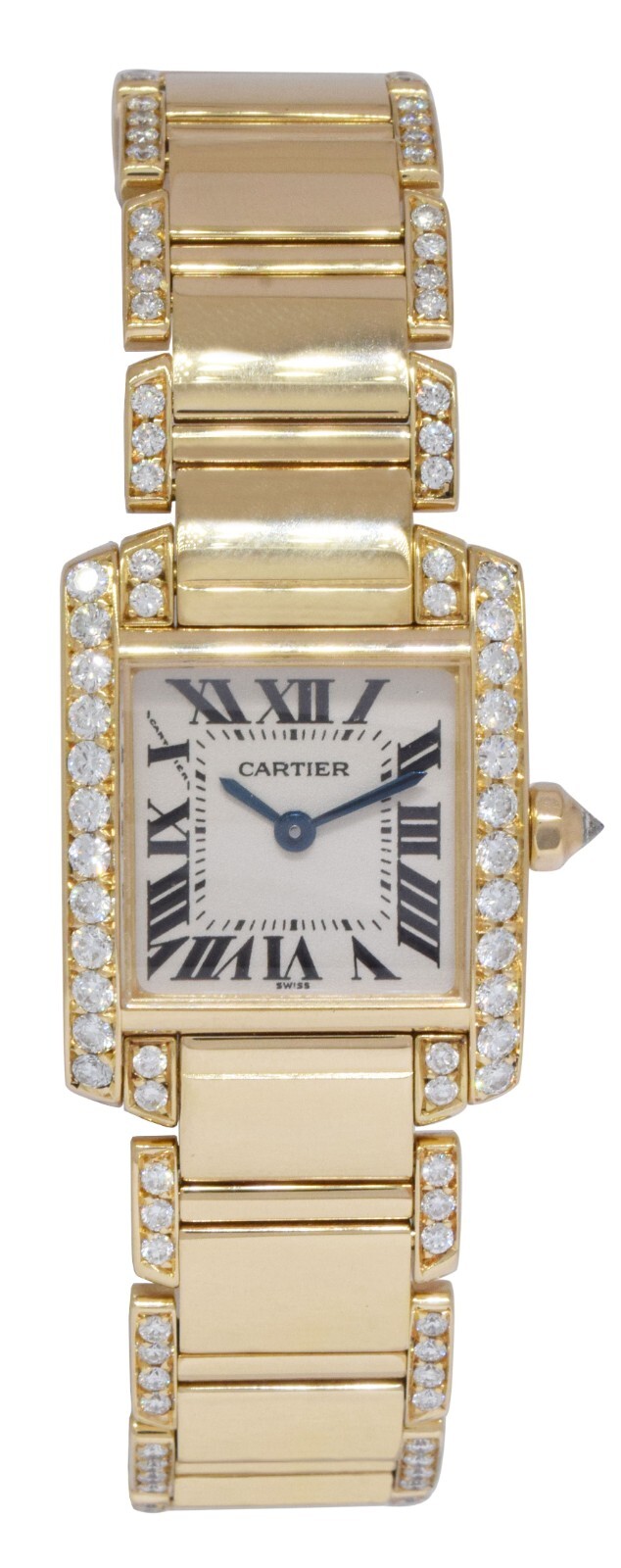 Cartier Tank Francaise Small 18k Yellow Gold Diamond Ladies Watch 1820