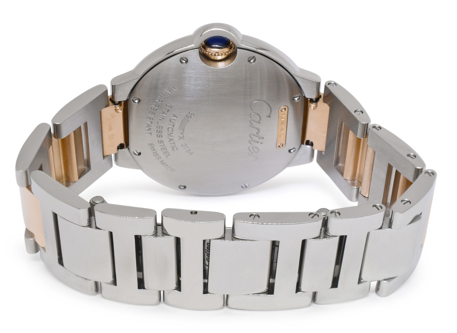 Cartier Ballon Bleu 36mm Rose Gold/Steel Automatic Watch B/P W2BB0003 3754