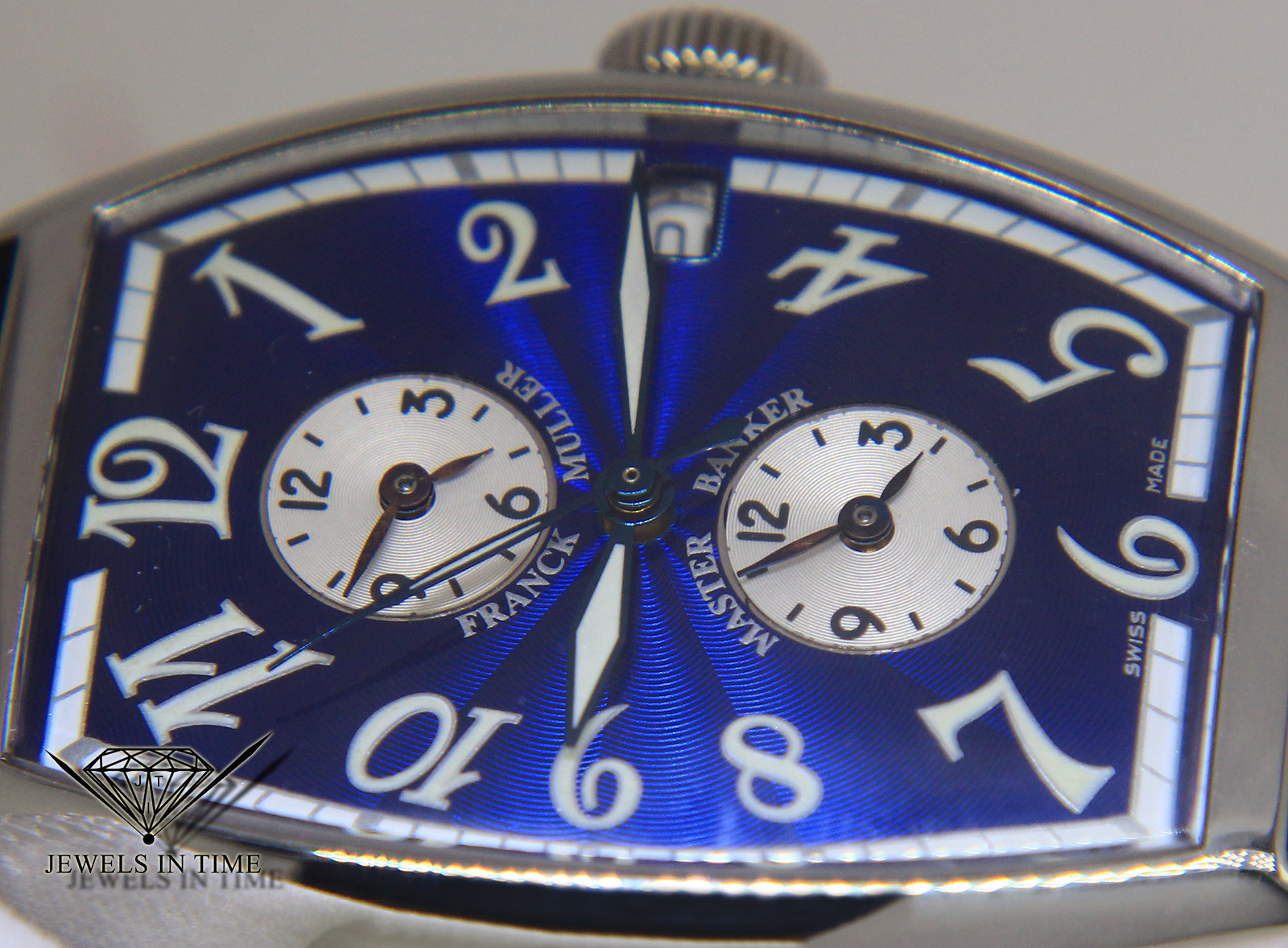 Franck Muller Master Banker Steel Blue Dial Mens Automatic Watch 5850 MB