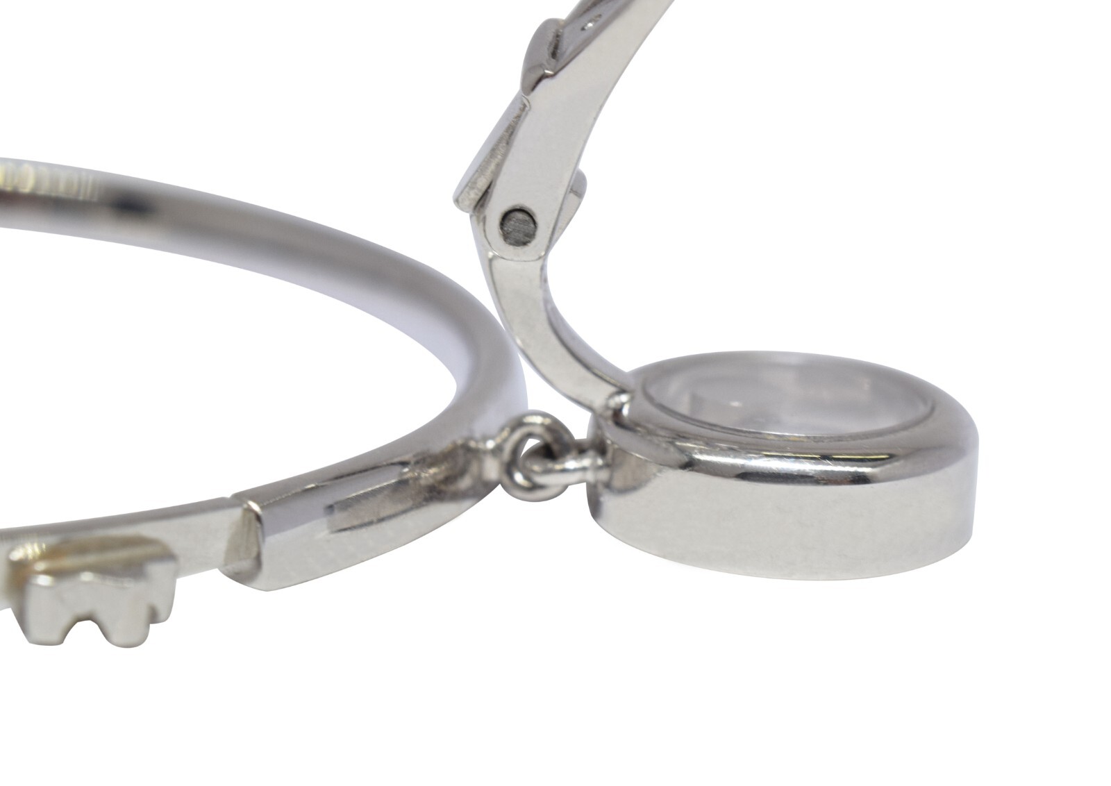 Chopard Happy Diamonds 18k White Gold 5 Diamond Star Hoop Earrings 847625-1001
