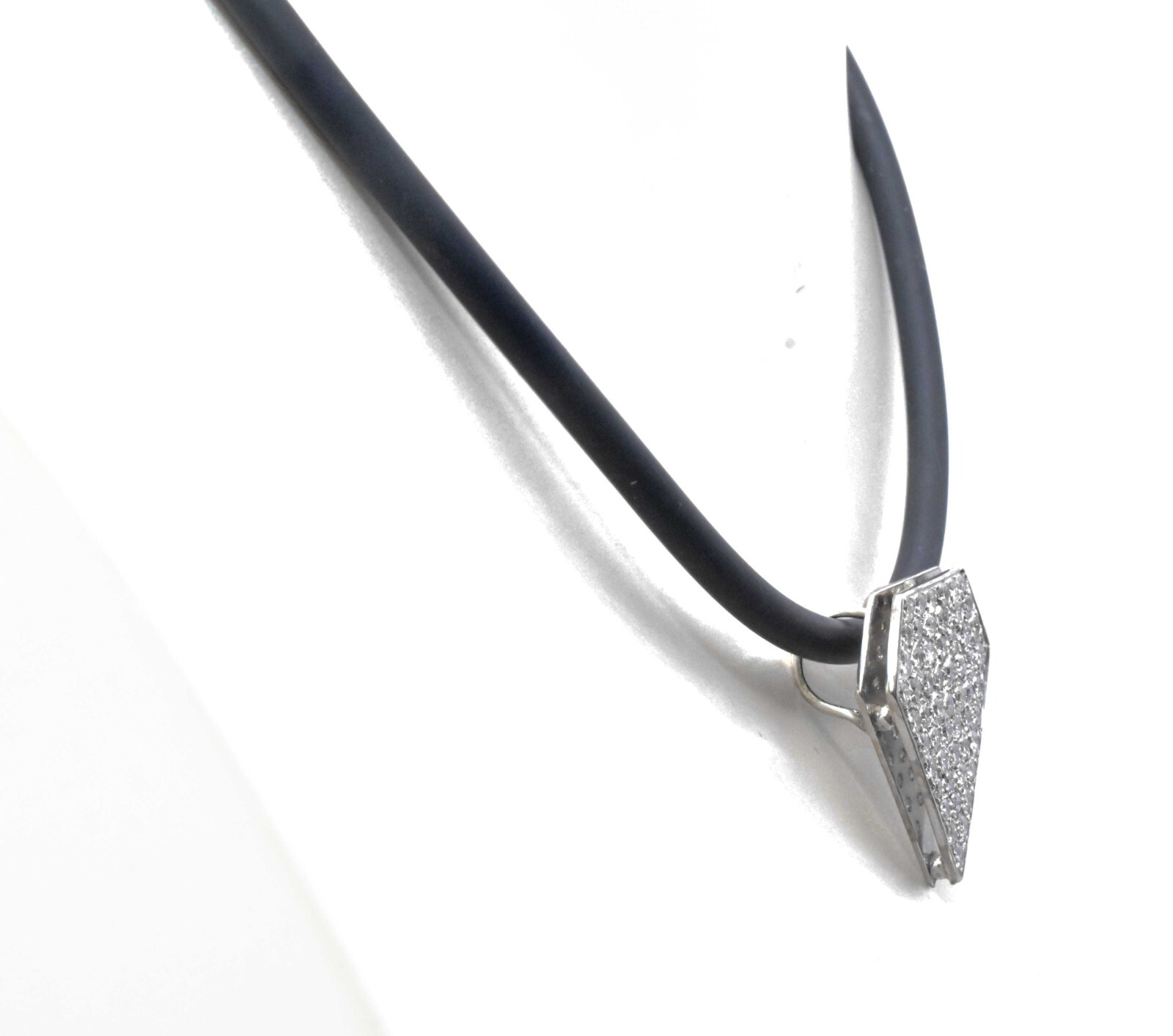 14K White Gold Ladies Pave Diamond Sheild Necklace Pendant TCW 3.00 14K White Gold Ladies Pave Diamond Sheild Necklace Pendant TCW 3.00