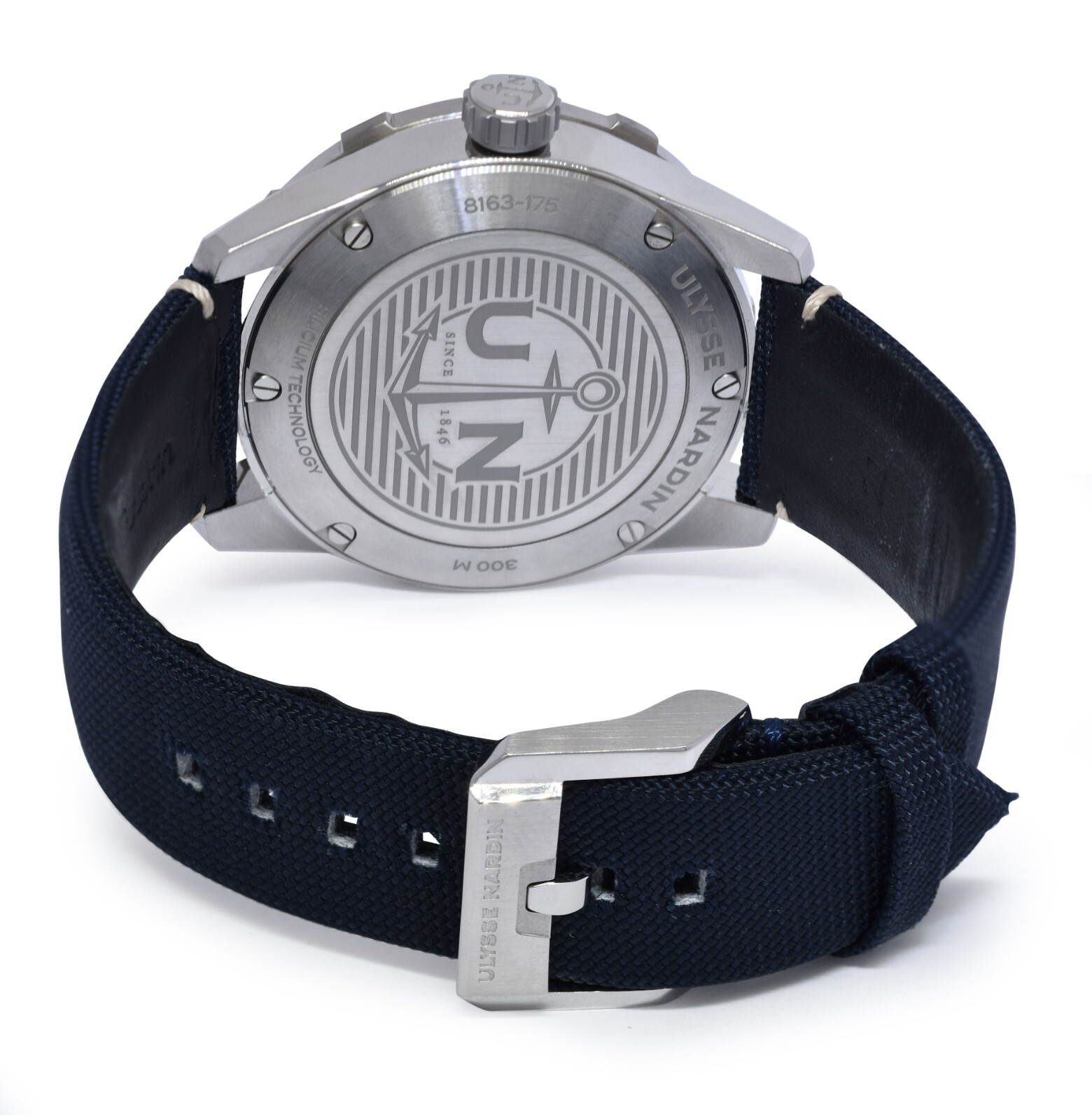 Ulysse Nardin Diver Steel Blue Dial Mens 42mm Watch +Papers 8163-175