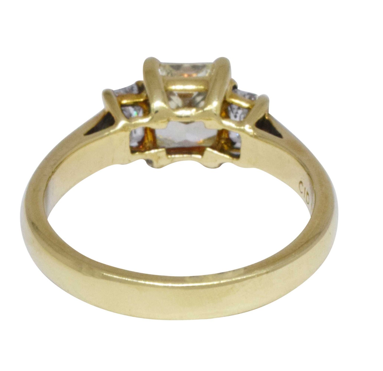 1.32 CT Cut Corner Rectangular 18K Gold & Diamond Ring GIA Fancy Light Yellow