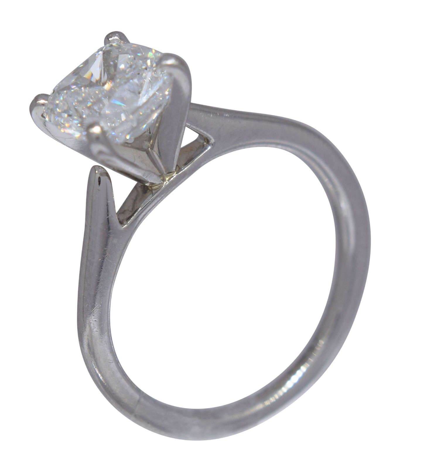 2.07 ct Cushion Cut Diamond Platinum Engagement Ring Size 5.5 + GIA 2.07 ct Cushion Cut Diamond Platinum Engagement Ring Size 5.5 + GIA