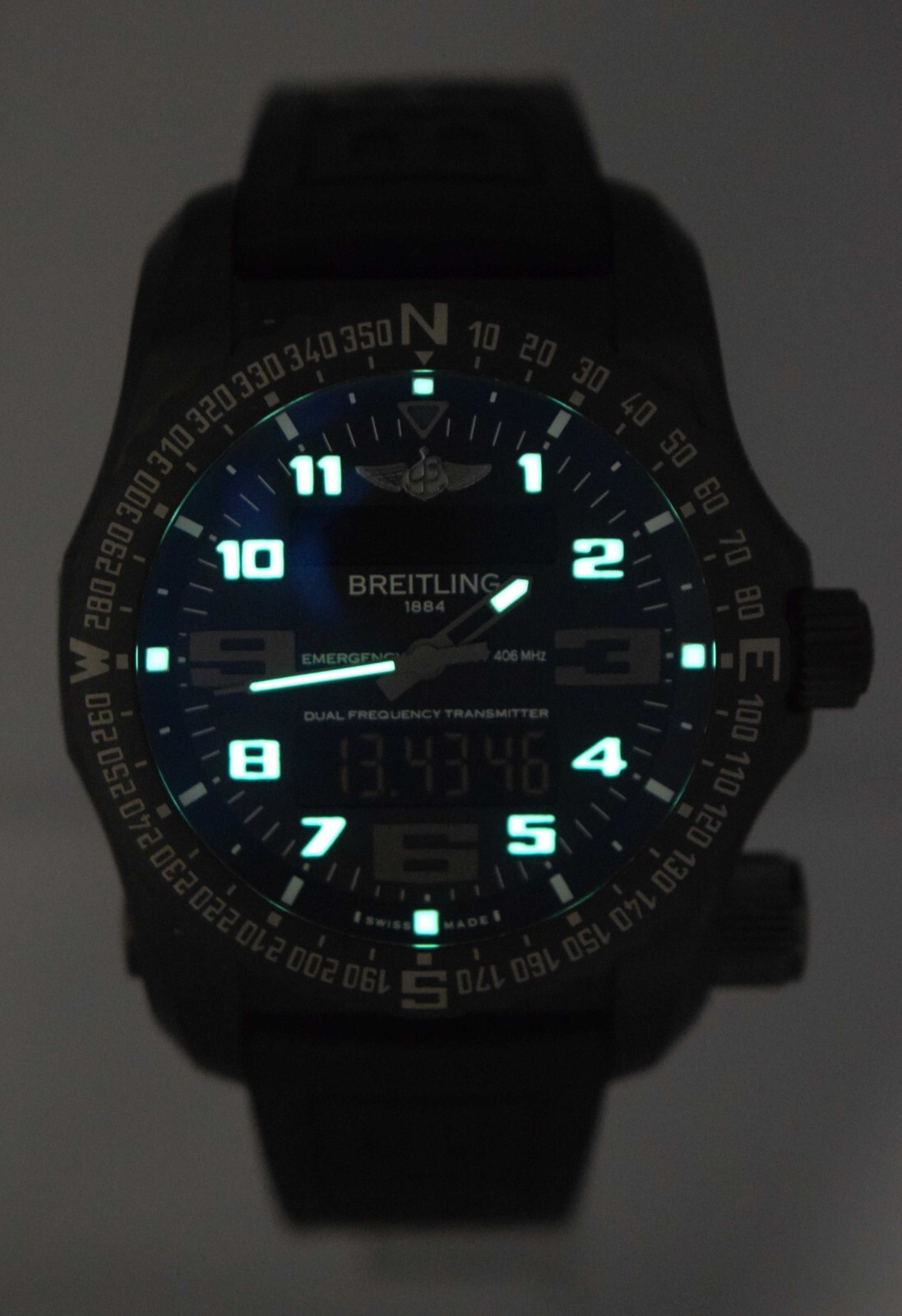 Breitling Emergency Night Mission Titanium Volcano Black 51mm Watch B/P V76325