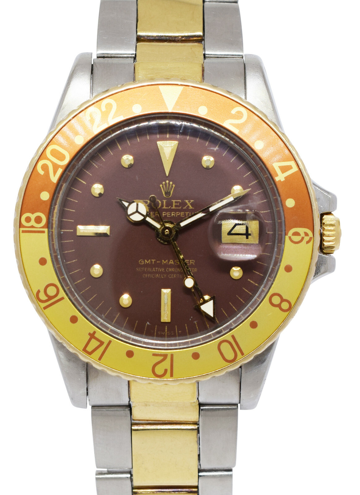 Rolex GMT-Master 14k YG/Steel Brown Dial Root Beer Mens 40mm '69 Watch 1675 Rolex GMT-Master 14k YG/Steel Brown Dial Root Beer Mens 40mm '69 Watch 1675