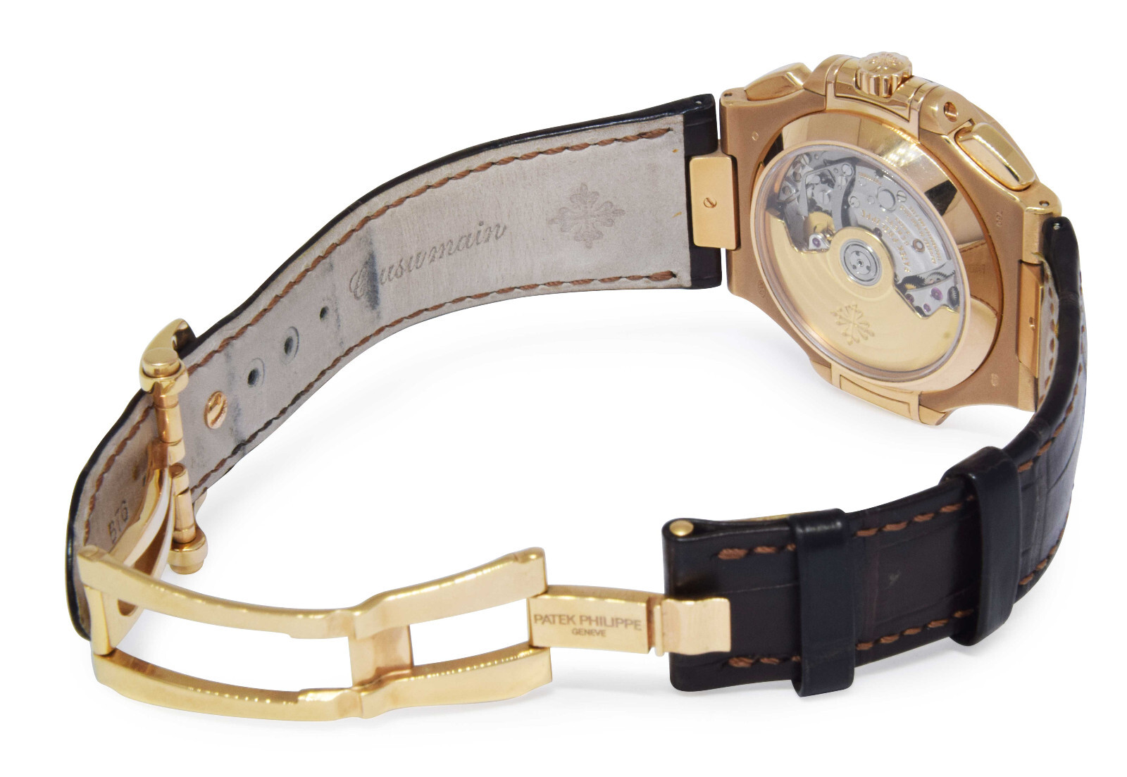 Patek Philippe 5980 Nautilus Chronograph 18k Re Gold Chocolate B/Ps '10 5980R
