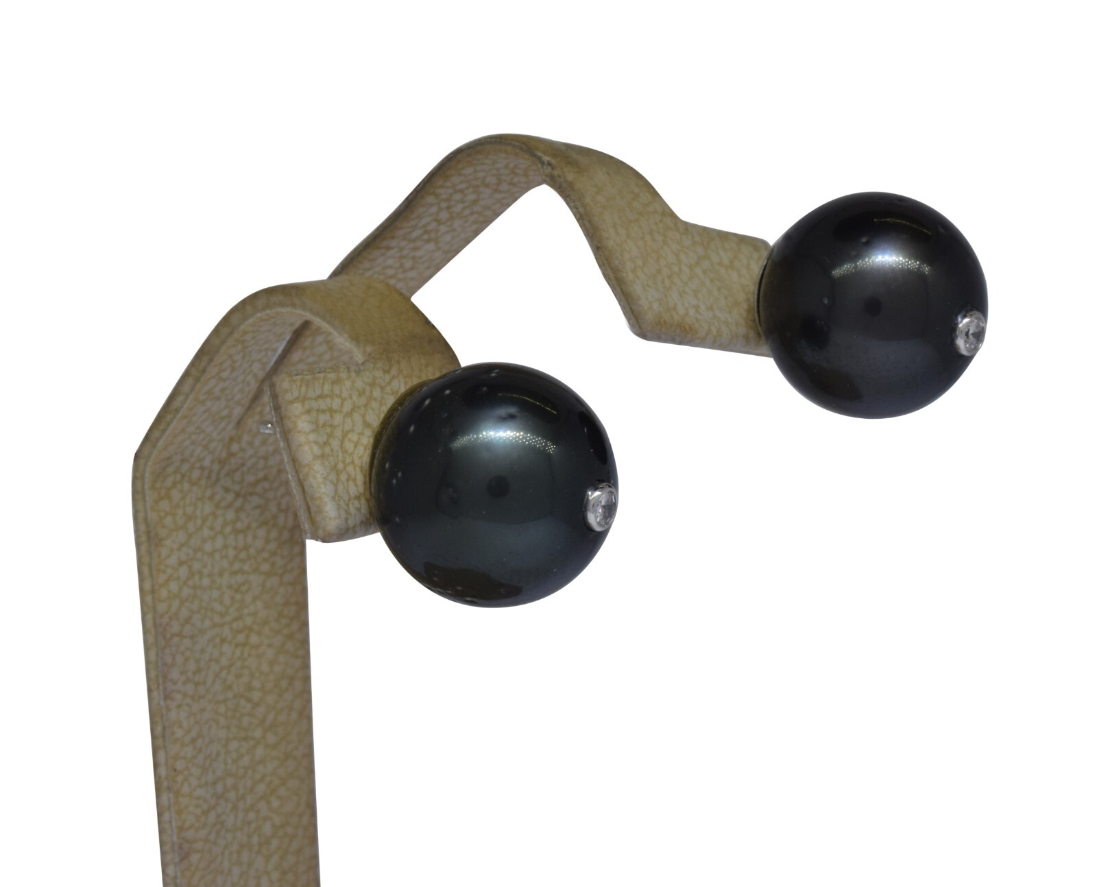 Black South Sea Tahitian Pearl Necklace 17" w/ White Gold Clasp & Earrings SET Black South Sea Tahitian Pearl Necklace 17" w/ White Gold Clasp & Earrings SET