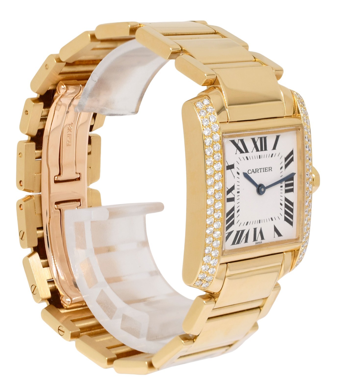 Cartier Tank Francaise Medium 18k Yellow Gold Diamond Ladies Watch WE100851 1821