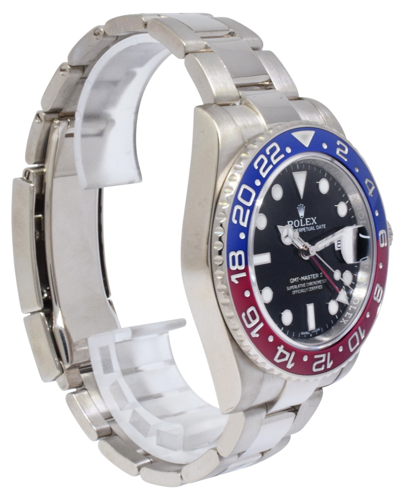Rolex GMT-Master II 18k White Gold Ceramic "Pepsi" Watch B/P 116719