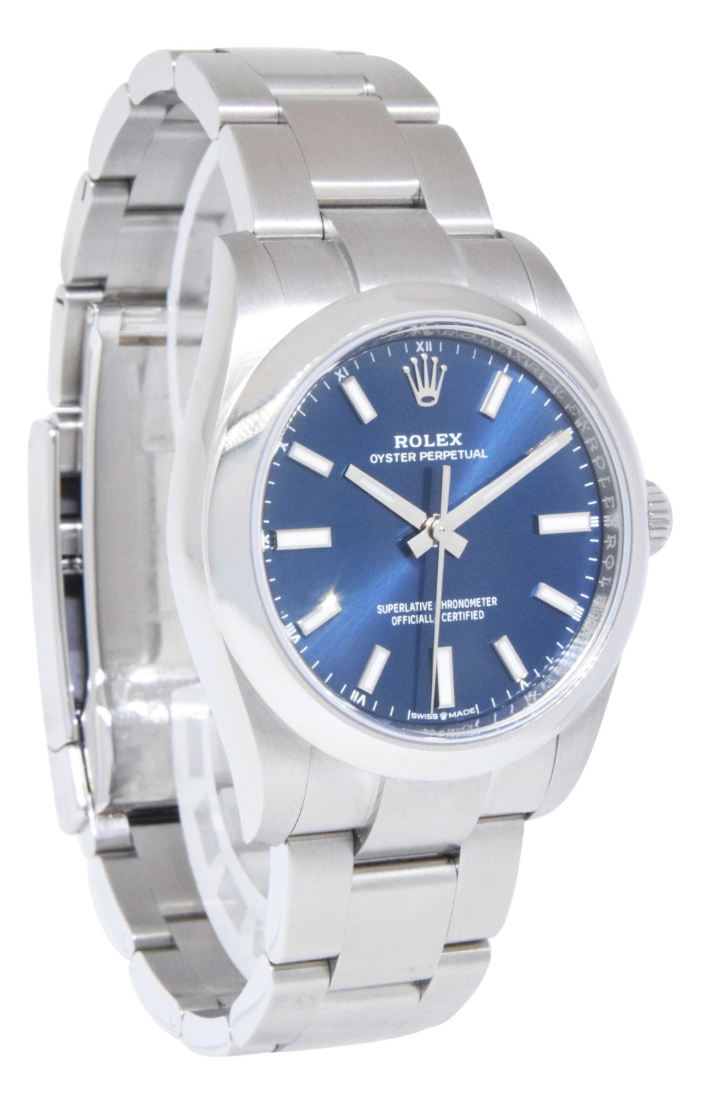 Rolex Oyster Perpetual 34 Steel Blue Dial Automatic Watch +Card '22  124200