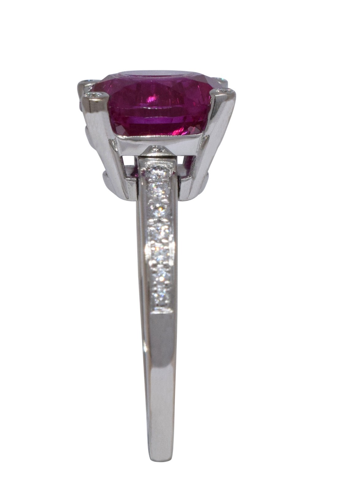 Chopard So Happy Red Stone & Diamond 18k White Gold Ring +Cert 826231-1308