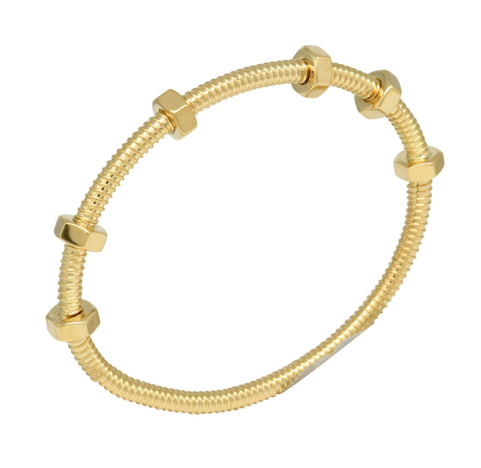 Cartier Ecrou Bracelet 16cm 18k Yellow Gold Screw Nut Bangle B6063816