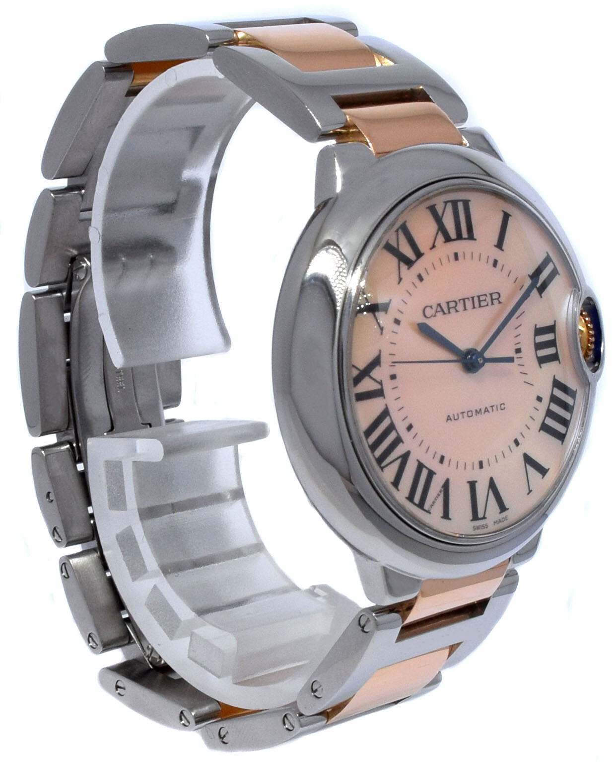 Cartier Ballon Bleu 36mm 18k Rose Gold/ SS Pink MOP Dial Ladies Automatic 3284