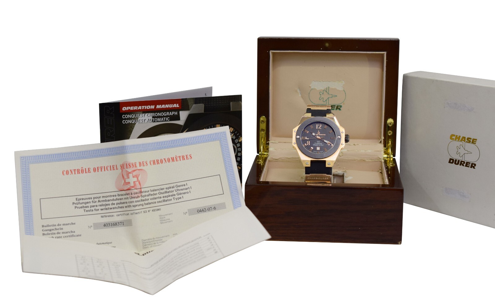 Chase Durer Conquest Chronometer Automatic Limited Edition Box/Papers 00442-07-6