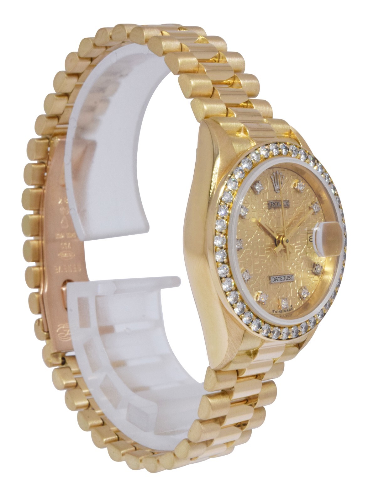 Rolex Datejust President 18k Yellow Gold Jubilee Diamond 26mm Watch '86 69138