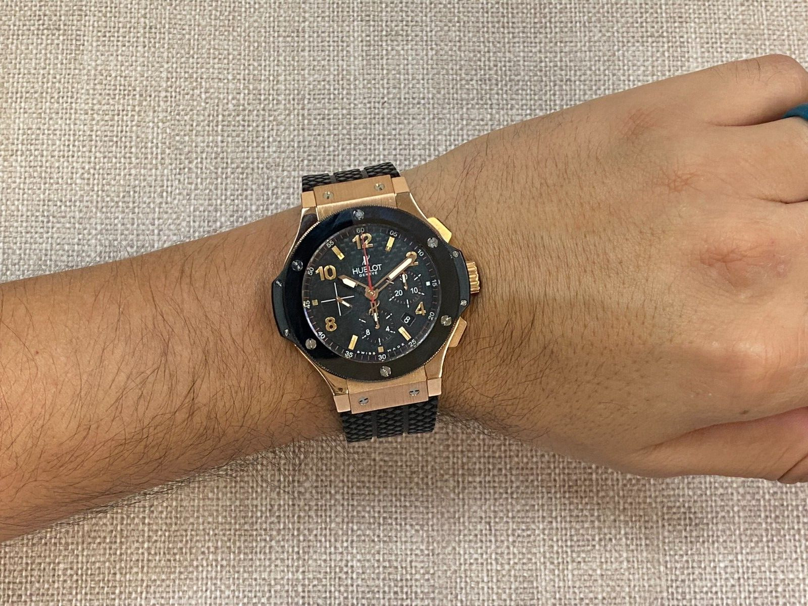 Hublot Big Bang Rose Gold /Ceramic Black Dial 44mm Watch B/P 301.PB.130.RX