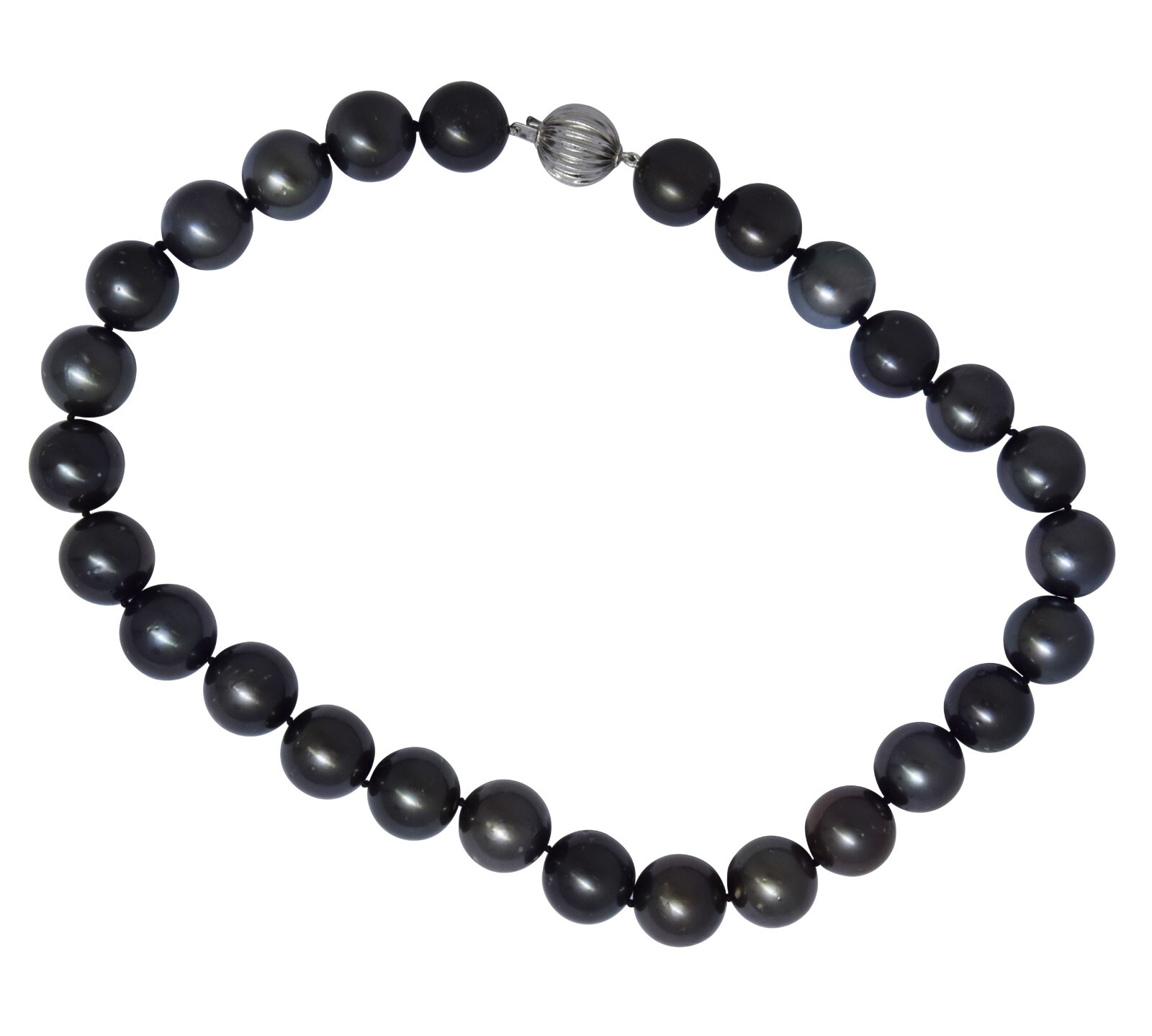 Black South Sea Tahitian Pearl Necklace 17" w/ White Gold Clasp & Earrings SET Black South Sea Tahitian Pearl Necklace 17" w/ White Gold Clasp & Earrings SET