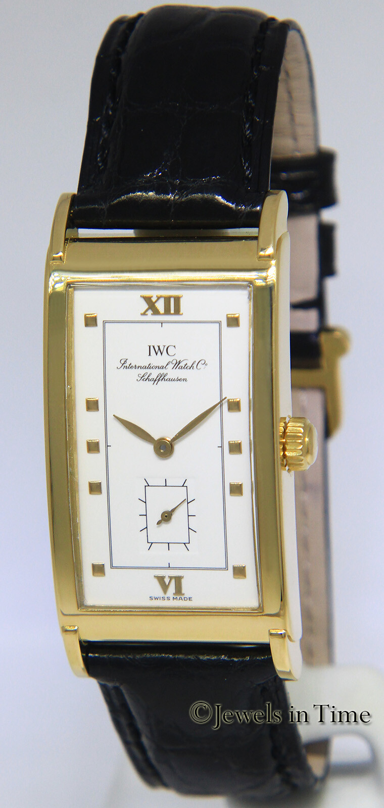 IWC Venezia 18k Yellow Gold White Dial Manual Wind Watch 2553