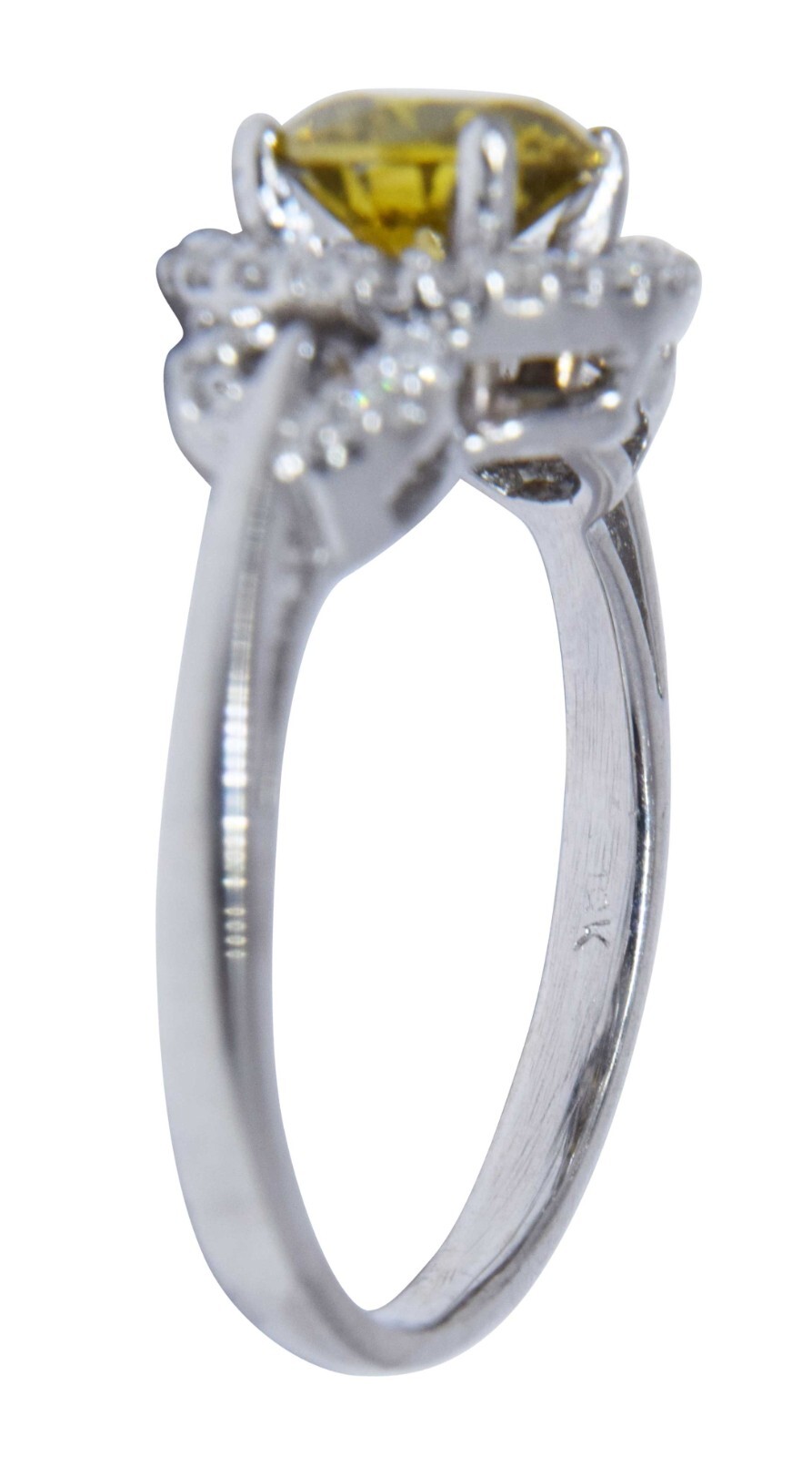 0.87ct Ladies Diamond Ring 18k White Gold Size 4.5